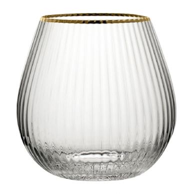 Utopia Hayworth Stemless Gin Gold Rim Glasses 650ml (Pack of 6)