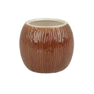 Beaumont Ceramic Coconut Tiki Mug Medium Brown 500ml