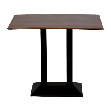 Turin Metal Base Rectangular Poseur Table with Laminate Top Walnut 1200x700mm