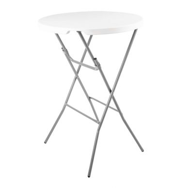 Bolero Round Poseur Folding Table White 800mm (Single)