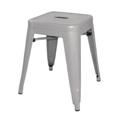 Bolero Bistro Galvanised Steel?Low Stool (Pack of 4)