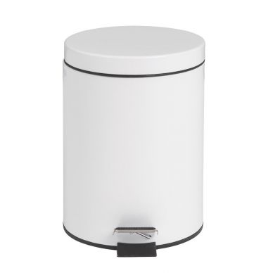 Bolero White Pedal Bin 5ltr