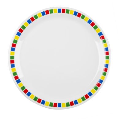 Olympia Kristallon Fairground Melamine Dinner Plates 230mm (12 pack)