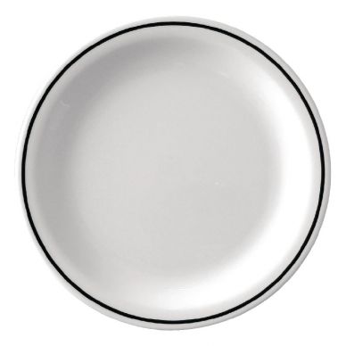 Olympia Kristallon Black Band Melamine Dinner Plates 230mm (Pack of 12)