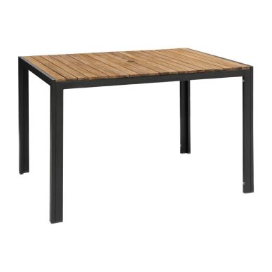 Bolero Acacia Wood and Steel Rectangular Table 1200mm