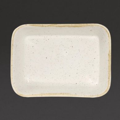 Churchill Stonecast Deep Rectangular Dishes Barley White 160mm (Pack of 12)