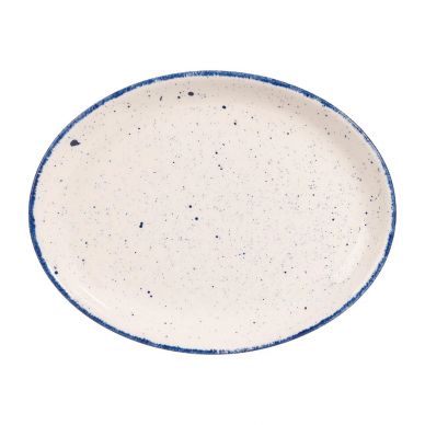 Churchill Stonecast Hints Oval Plates Indigo Blue 254mm (Pack of 12)