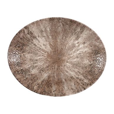 Churchill Stone Zircon Brown Orbit Oval Coupe Plates 270mm (Pack of 12)