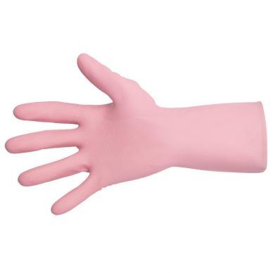 MAPA Vital 115 Liquid-Proof Light-Duty Janitorial Gloves Pink