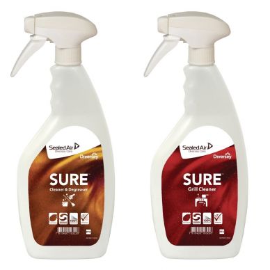 SURE Cleaner and Degreaser / Grill Cleaner Refill Bottles 750ml (6 Pack)