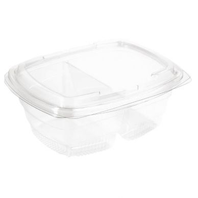 Faerch Fresco Two-Compartment Recyclable Deli Containers With Lid 900ml / 32oz