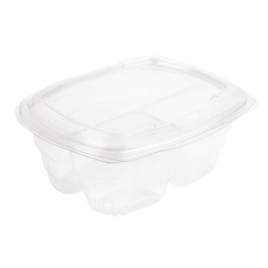 Faerch Fresco Three-Compartment Recyclable Deli Containers With Lid 750ml / 26oz