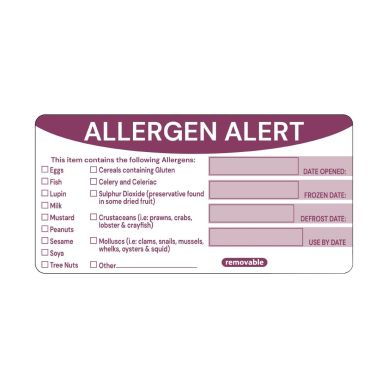 Hygiplas Removable Allergen Alert Food Labels (250 pack)