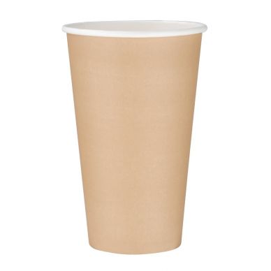 Fiesta Recyclable Single Wall Takeaway Coffee Cups Kraft 455ml / 16oz