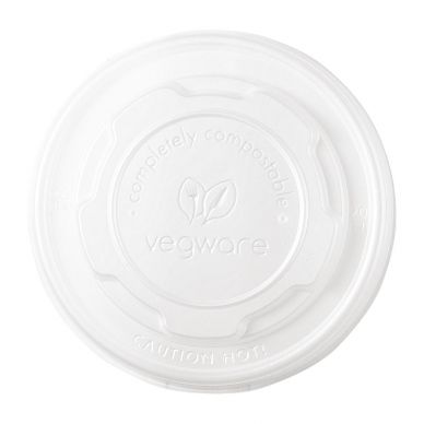 Vegware Compostable Hot Food Pot Flat Lids 170ml / 6oz and 230ml / 8oz