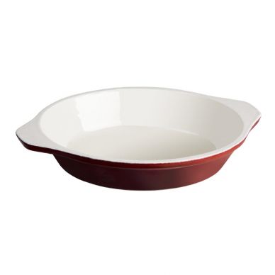 Vogue Red Round Cast Iron Gratin Dish 400ml