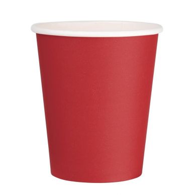 Fiesta Recyclable Single Wall Takeaway Coffee Cups Red 225ml / 8oz