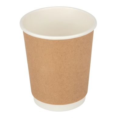 Fiesta Recyclable Coffee Cups Double Wall Kraft 225ml / 8oz