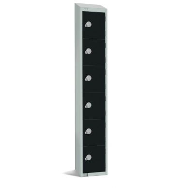 Elite Six Door 450mm Deep Lockers Black