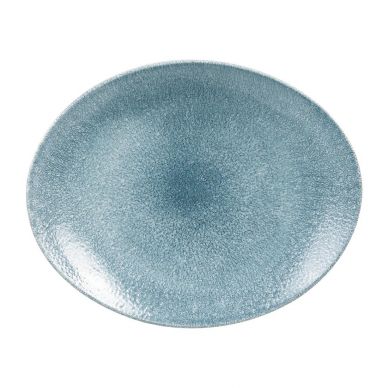 Churchill Studio Prints Raku Oval Coupe Plates Topaz Blue 270mm (Pack of 12)