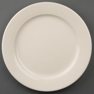 Olympia Ivory Wide Rimmed Plates 250mm (Pack of 12)