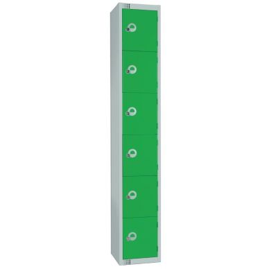 Elite Six Door 300mm Deep Lockers Green