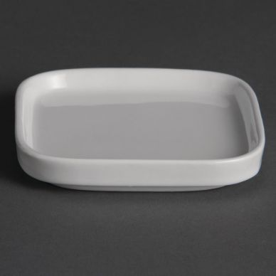 Olympia Whiteware Flat Miniature Dishes 93mm (Pack of 12)