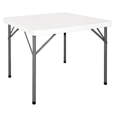 Bolero HDPE Square Folding Table 3ft White (Single)