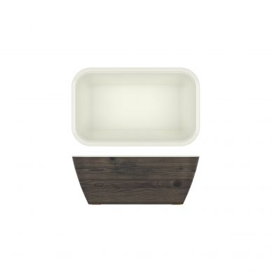 Oak/White New Haven Melamine GN1/4 Deep Dish 26.5 x 16.2 x 10cm