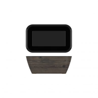 Oak/Black New Haven Melamine GN1/4 Deep Dish 26.5 x 16.2 x 10cm