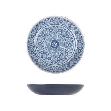 Blue Marrakesh Melamine Bowl 28 x 4.5cm