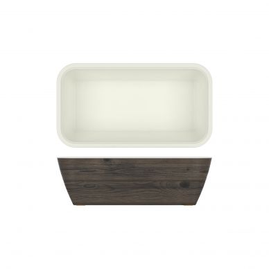 Oak/White New Haven Melamine GN1/3 Deep Dish 32.5 x 17.6 x 10cm