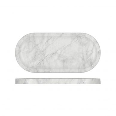 White Marble Agra Melamine Oval Tray 32 x 15cm