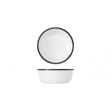 Black/White Melamine Athens Bowl 17.8 x 6.5cm - Pack of 6