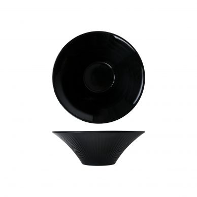 Midnight Black Boston Melamine Bowl 25.5 x 9cm - Pack of 6