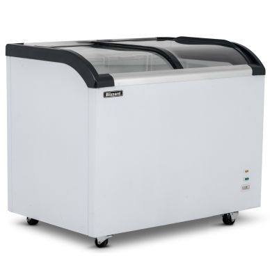 Blizzard Curved Glass Lid Freezer 220L