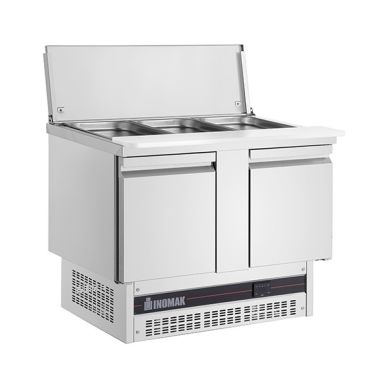 Inomak 2 Door Gastronorm Saladette With Cutting Board 245L