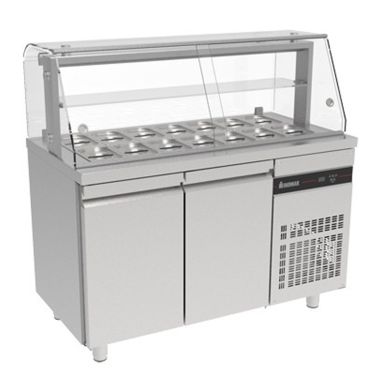 Inomak Two Door Saladette With Display Case