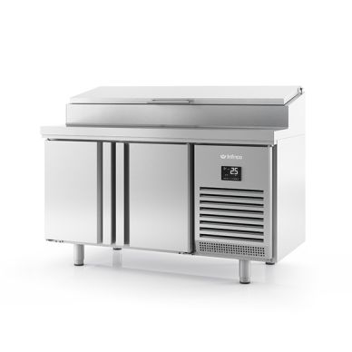 Infrico 2 Door 700mm Deep Prep Counter w/ Raised Collar 295L