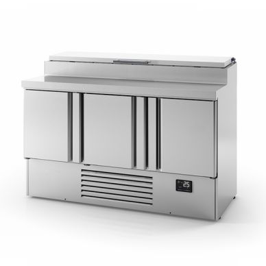 Infrico 3 Door Compact GN Prep Counter w/ Raised Collar 355L